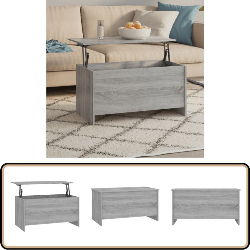 Vidaxl - Table basse sonoma gris 102x55,5x52,5 cm bois d'ingénierie - Table Basse - Meuble Salon - Table D'appoint - Table Relevé - Table