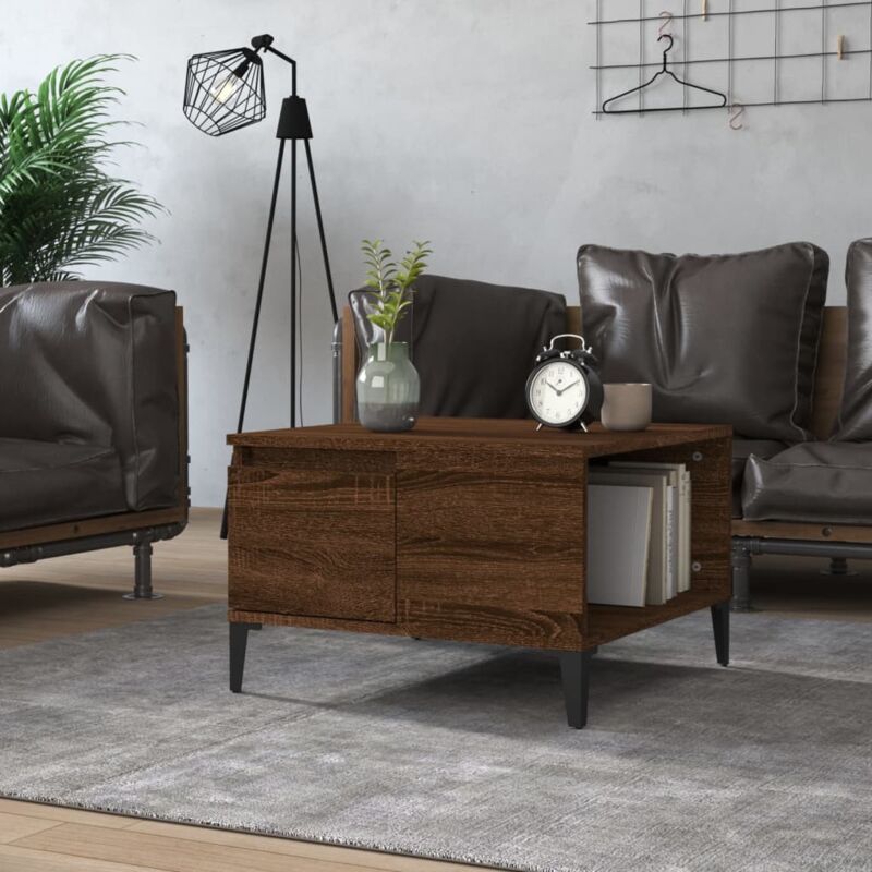 Vidaxl - Table basse chêne marron 55x55x36,5 cm bois d'ingénierie