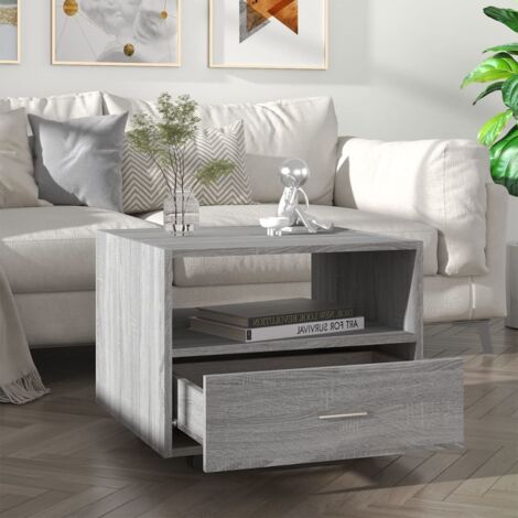 Table basse sonoma gris 55x55x40 cm bois d'ingénierie vidaXL