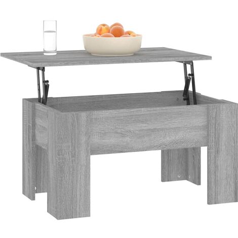 Table basse Sonoma gris 79x49x41 cm Bois d'ingénierie