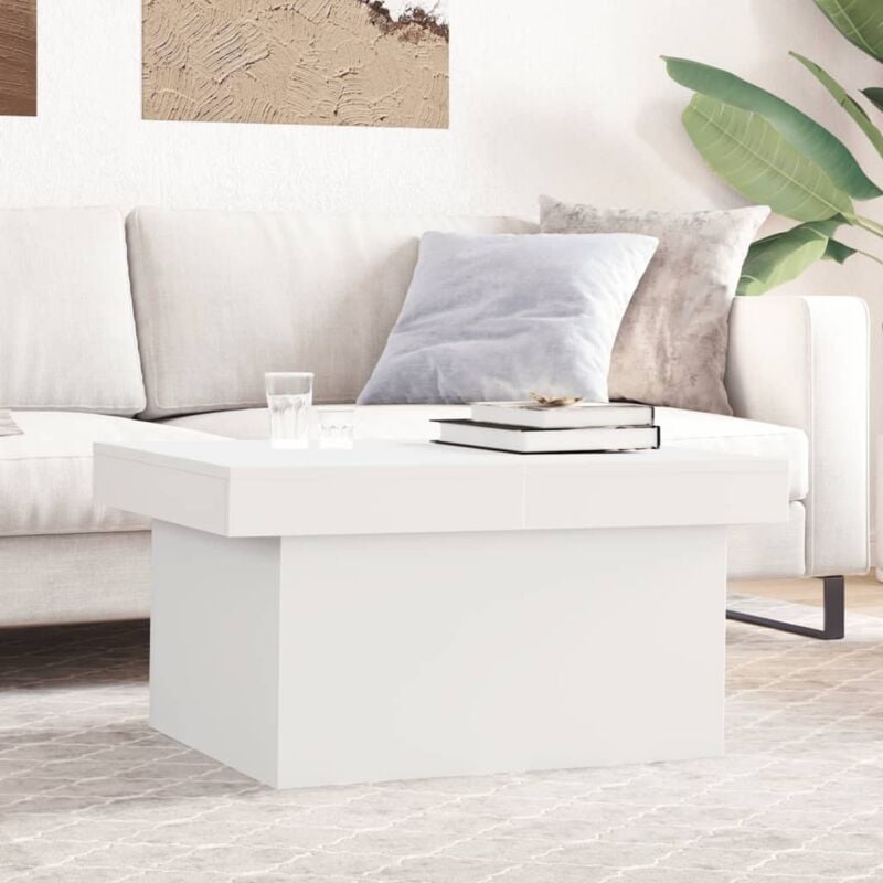 vidaXL Table basse blanc 80x55x40 cm bois d'ingénierie