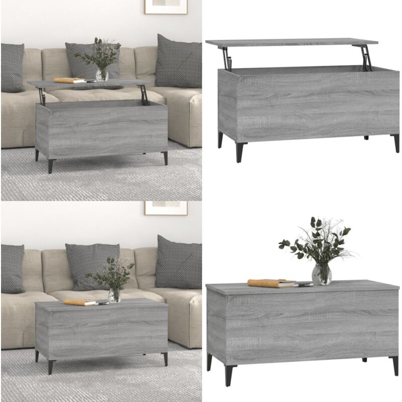 Vidaxl - Table basse Sonoma gris 90x44,5x45 cm Bois d'ingénierie - Table Basse - Meuble Salon - Table D'appoint - Design Moderne - Table Relevée