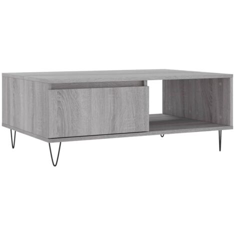 Table basse sonoma gris 90x60x35 bois d'ingénierie