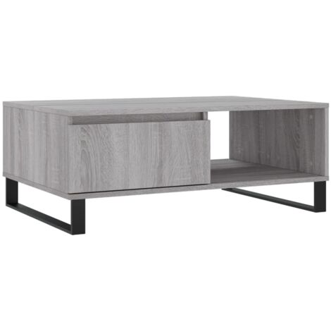 Table basse sonoma gris 90x60x35 bois d'ingénierie