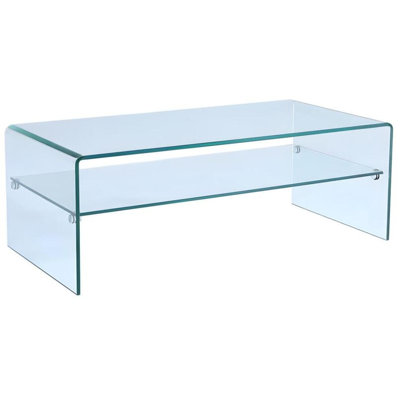Table basse stileos - Double plateau - Verre trempé