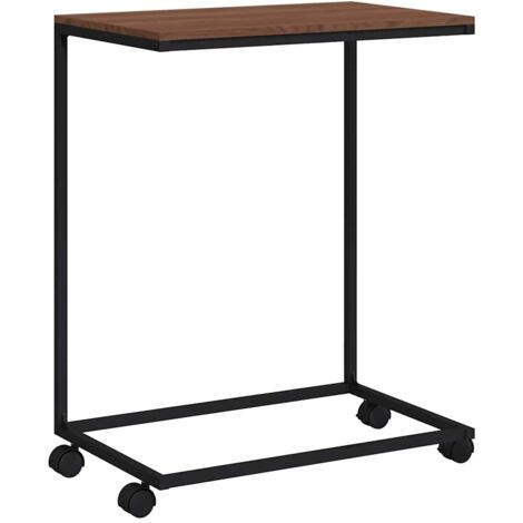 Table Basse  Table à café  Table d'appoint avec roues Noir 55x35x70 cm Bois d'ingénierie BV36303