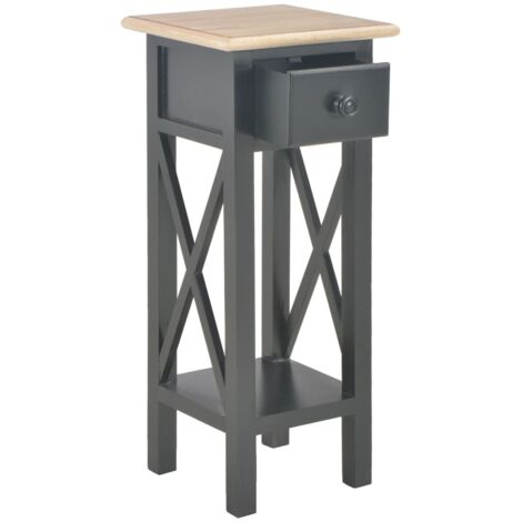 Table Basse  Table à café  Table d'appoint Noir 27 x 27 x 65,5 cm Bois BV48678