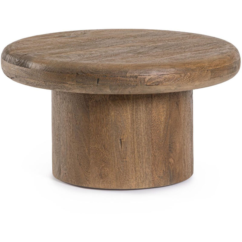 Hellin - Table basse de salon ronde en bois de manguier D60 - juarez