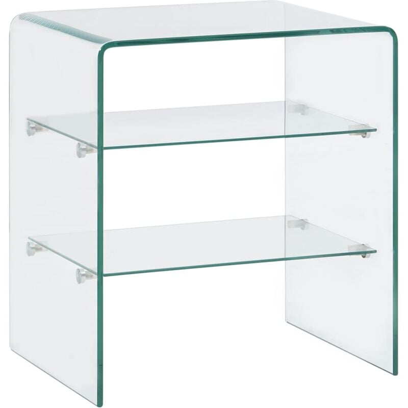 Table basse Table d'appoint pour Salon Chambre - 50 x 40 x 56 cm Verre trempé BV499564 Bonnevie