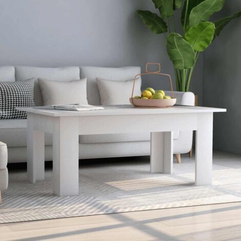 Table basse Table d'appoint pour Salon Chambre - Blanc 100x60x42 cm Bois d'ingénierie BV383863 - BonneVie