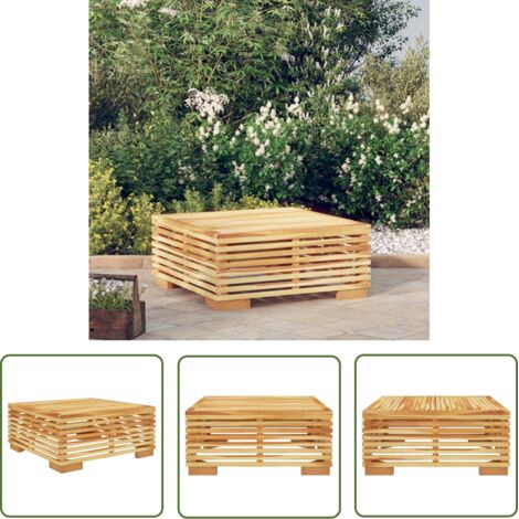 Table basse Table d'appoint pour Salon Chambre - de jardin 69,5x69,5x31 cm Bois massif de teck BV204599 - BonneVie