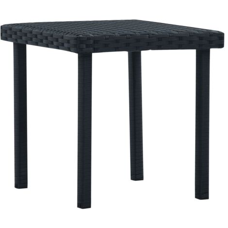 Table basse Table d'appoint pour Salon Chambre - de jardin Noir 40x40x40 cm Résine tressée BV137687