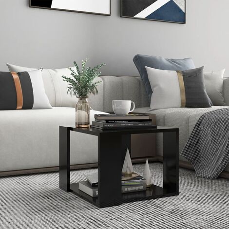 Table basse Table d'appoint pour Salon Chambre - Noir 40x40x30 cm Bois d'ingénierie BV725407 - BonneVie