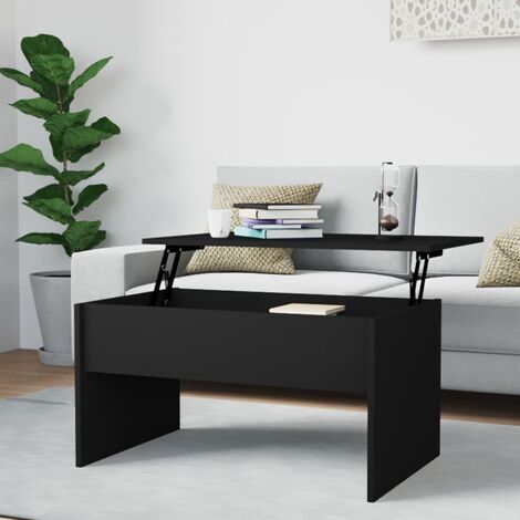Table basse Table d'appoint pour Salon Chambre - Noir 80x50,5x41,5 cm Bois d'ingénierie BV417094 - BonneVie