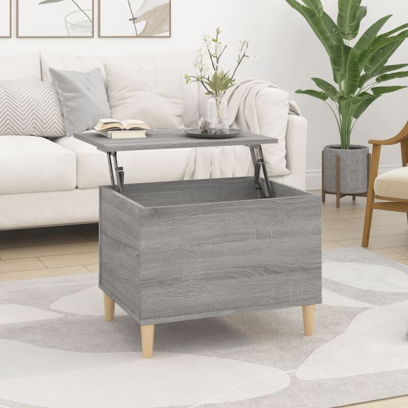 Bonnevie - Table basse Table d'appoint pour Salon Chambre - Sonoma gris 60x44,5x45 cm Bois d'ingénierie BV945706