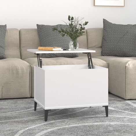 Table basse  Table d’Appoint salon, style industriel Blanc 60x44,5x45 cm Bois d'ingénierie BV64523