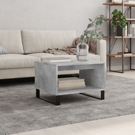 Table basse  Table d'appoint  Table de Salon gris béton 60x50x40 cm bois d'ingénierie XRKJ864702