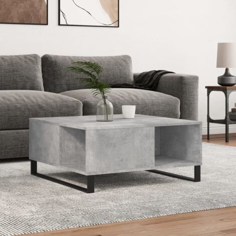 Table basse  Table d'appoint  Table de Salon gris béton 80x80x36,5 cm bois d'ingénierie XRKJ994709