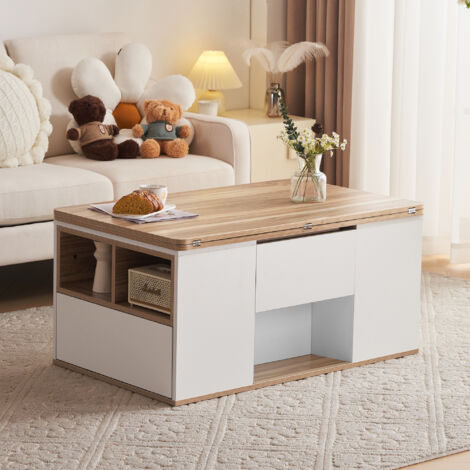 Table basse Table d'appoint Table de salon Table à café Blanc Panneau de particules agglomérées 100x51x47 cm
