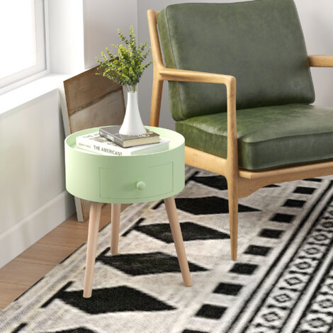 Table De Chevet Scandinave Blanche – 2 Tiroirs – Yaheetech – 40x40x61 Cm