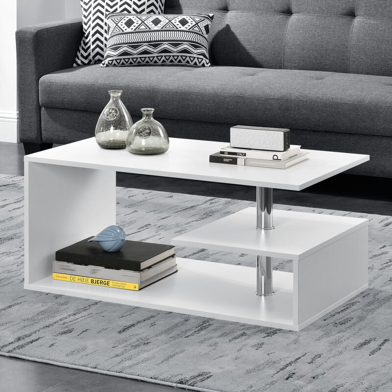 [en.casa] - Table Basse Haarlem 90 x 50 x 41 cm Blanc
