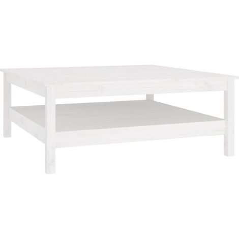 Table basse Table de salon  Bout de canapé Blanc 100x100x40 cm Bois massif de pin 78132