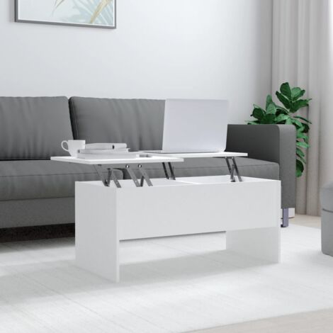 Table basse, Table de salon, Bout de canapé Blanc 102x50,5x46,5 cm Bois d'ingénierie WFE631266 DESIGN IN