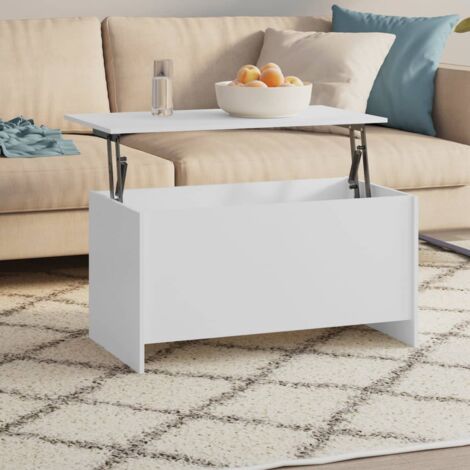 Table basse Table de salon  Bout de canapé Blanc 102x55,5x52,5 cm Bois d'ingénierie 61801