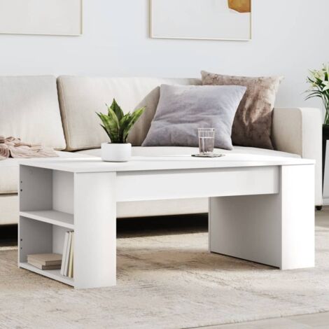 Table basse, Table de salon, Bout de canapé blanc 102x55x42 cm bois d'ingénierie WFE750066 DESIGN IN