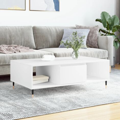 Table basse, Table de salon, Bout de canapé blanc 104x60x35 cm bois d'ingénierie WFE232927 DESIGN IN