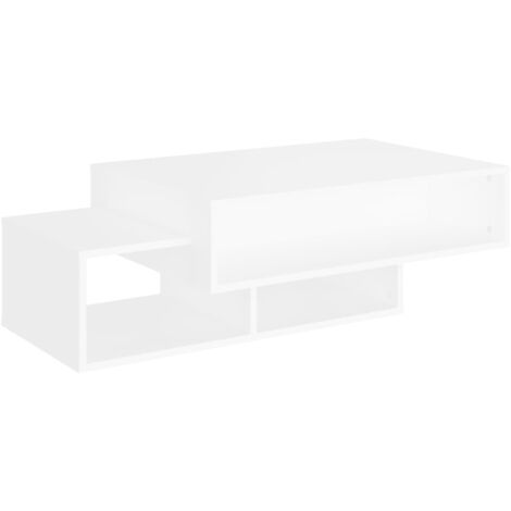 Table basse Table de salon  Bout de canapé Blanc 105x55x32 cm Aggloméré 58105