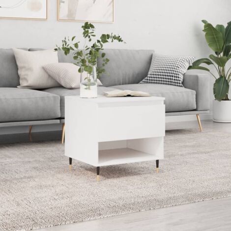 Table basse, Table de salon, Bout de canapé blanc 50x46x50 cm bois d’ingénierie WFE220406 DESIGN IN