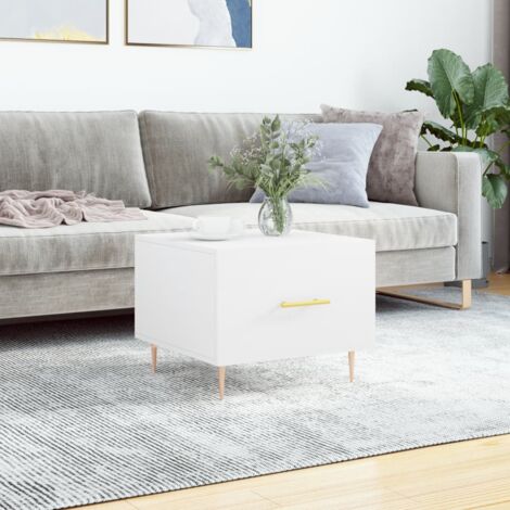 Table basse Table de salon  Bout de canapé blanc 50x50x40 cm bois d'ingénierie 84999