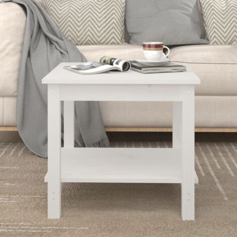 Table basse, Table de salon, Bout de canapé Blanc 50x50x45 cm Bois massif de pin WFE409175 DESIGN IN