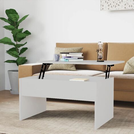 Table basse Table de salon | Bout de canapé Blanc 80x50,5x41,5 cm Bois d'ingénierie 80067 - Blanc