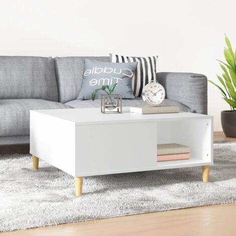Table basse, Table de salon, Bout de canapé blanc 80x80x36,5 cm bois d'ingénierie WFE597538 DESIGN IN