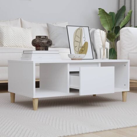 Table basse Table de salon  Bout de canapé Blanc 90x50x36,5 cm Bois d'ingénierie 92381