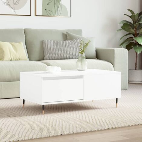 Table basse, Table de salon, Bout de canapé Blanc 90x50x36,5 cm Bois d'ingénierie WFE338609 DESIGN IN