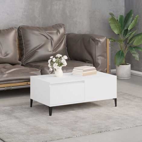 Table basse, Table de salon, Bout de canapé Blanc 90x50x36,5 cm Bois d'ingénierie WFE859551 DESIGN IN