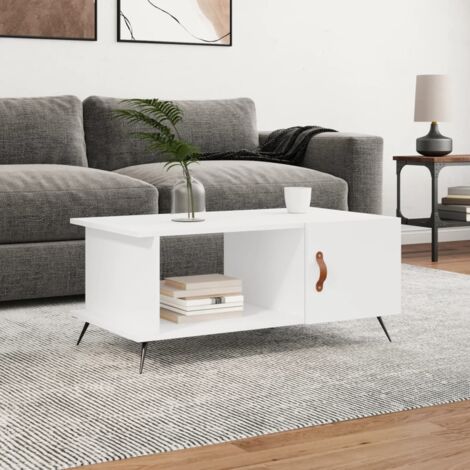 Table basse, Table de salon, Bout de canapé blanc 90x50x40 cm bois d'ingénierie WFE863185 DESIGN IN
