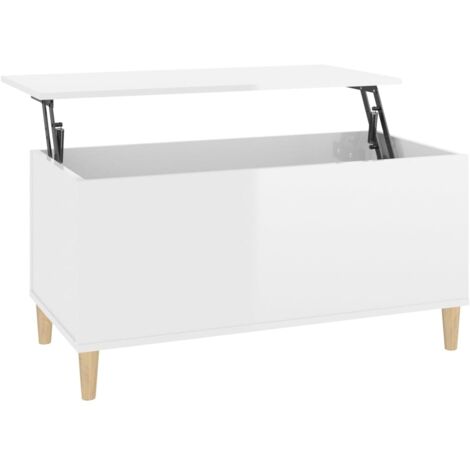Table basse Table de salon  Bout de canapé Blanc brillant 90x44,5x45 cm Bois d'ingénierie 78714
