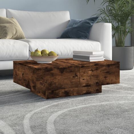 Table basse Table de salon  Bout de canapé Chêne fumé 90x60x31 cm Bois d'ingénierie 67871