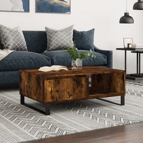 Table basse Table de salon  Bout de canapé chêne fumé 90x60x35 cm bois d'ingénierie 91242