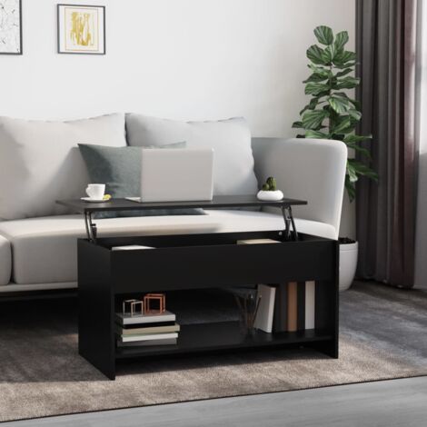 Table basse Table de salon Bout de canapé Noir 102x50x52,5 cm Bois d'ingénierie 83077