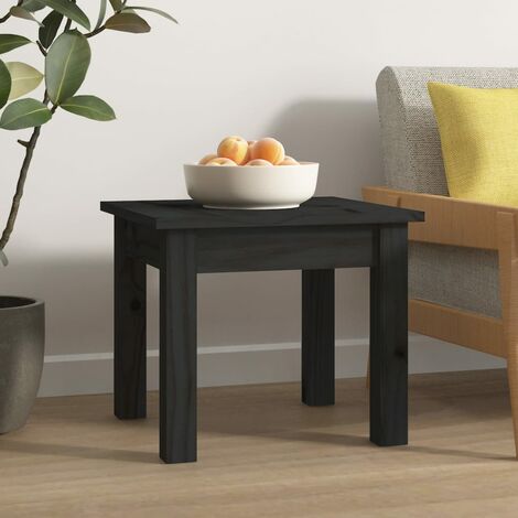 Table basse Table de salon | Bout de canapé Noir 35x35x30 cm Bois massif de pin 88346