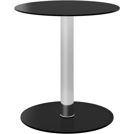 Table basse Table de salon  Bout de canapé Noir 40 cm Verre trempé 35255
