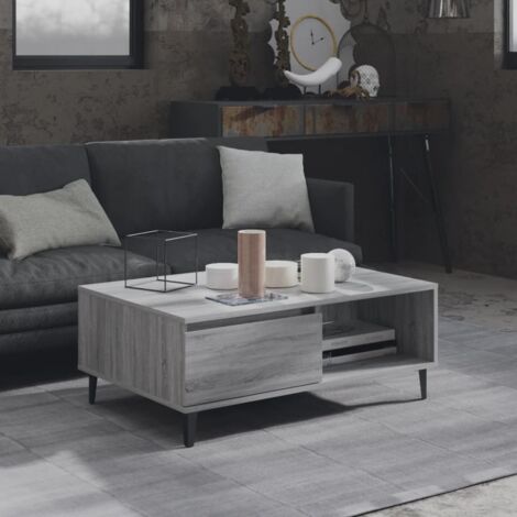 Table basse Table de salon  Bout de canapé Sonoma gris 90x60x35 cm Aggloméré 83206