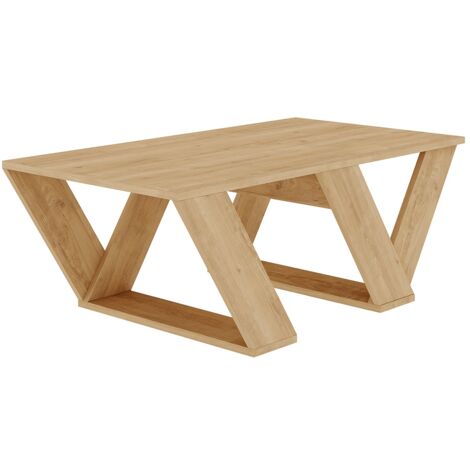 Table basse, table de salon coloris chêne cambrian - longueur 110 x profondeur 60 x hauteur 40 cm