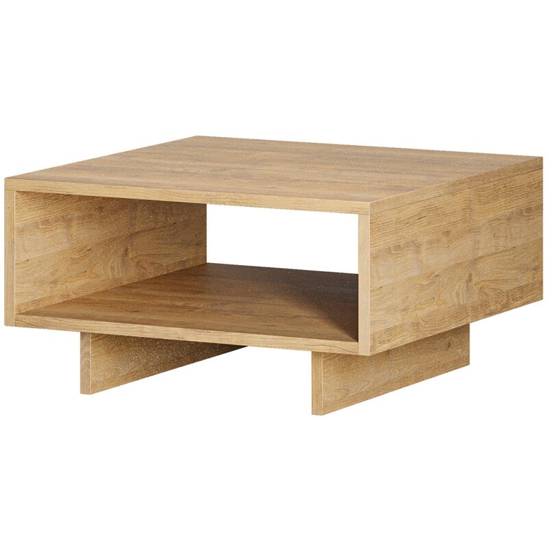 Table basse, table de salon coloris chêne cambrian - longueur 60 x profondeur 60 x hauteur 32 cm
