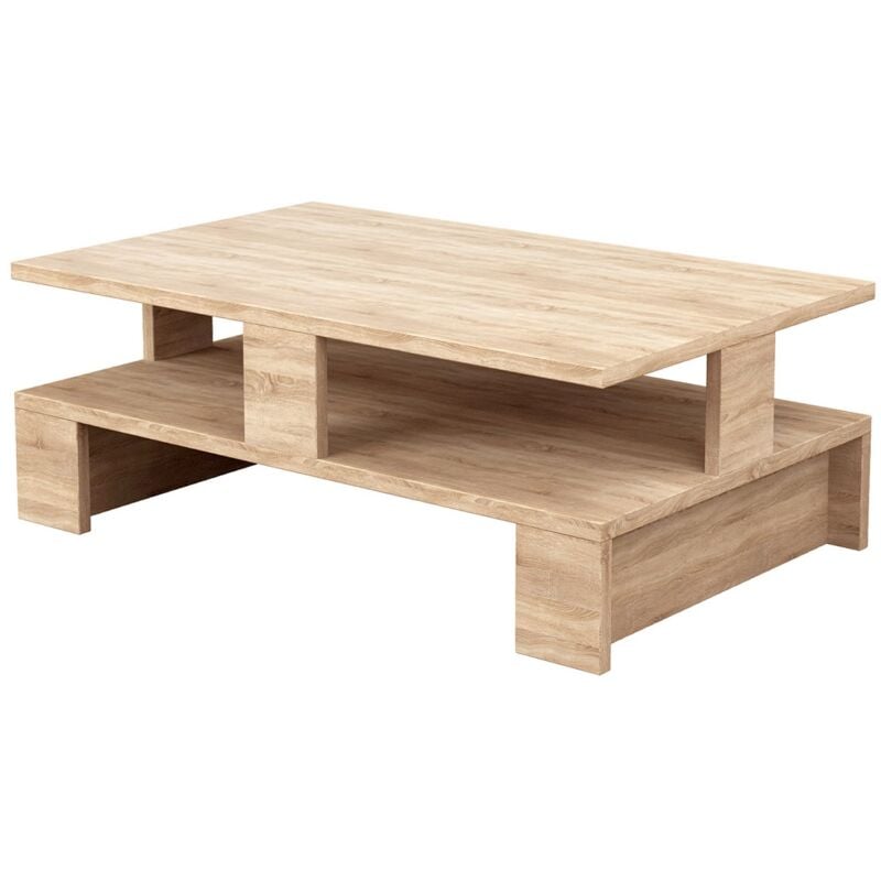 Table basse, table de salon coloris chêne cambrian - longueur 80 x profondeur 50 x hauteur 28 cm